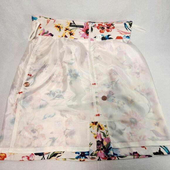 ISABELLA DeMARCO Feminine Romantic Linen Blend Ivory Floral Print Skirt Size 12. - Picture 16 of 16